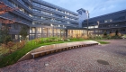 Landscaped court yard at the Glasgow Caledonian University campus designed by Churchman Landscape Architects.